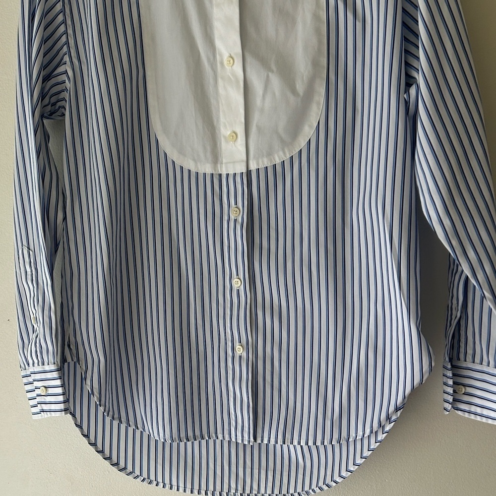 Ralph Lauren Blue and White Striped Button Down Shirt - Picture 8 of 15